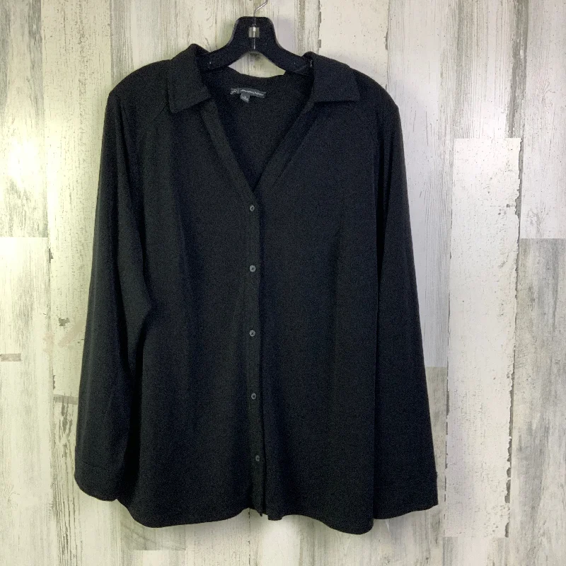 Instant Discount Blouse 3/4 Sleeve By Adrianna Papell In Black, Size: 1x