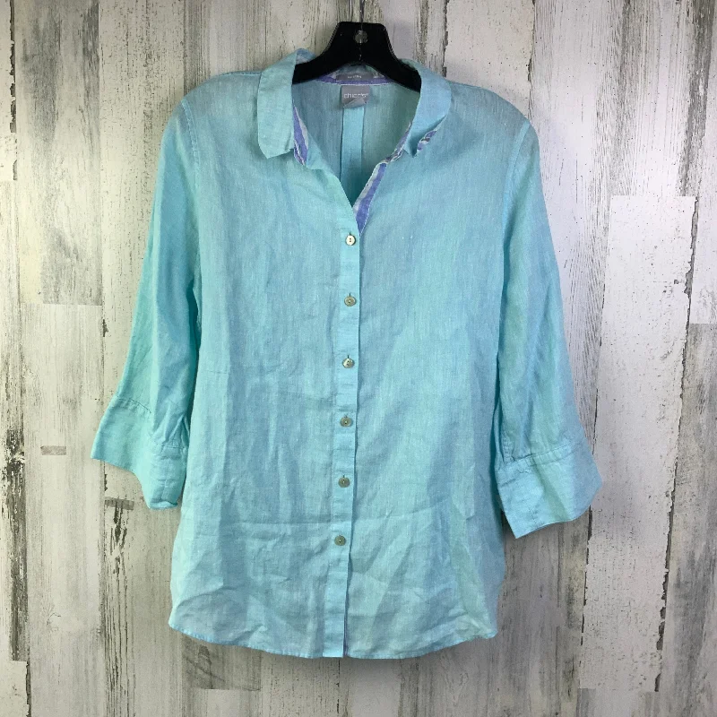 Limited Quantity Blouse Long Sleeve By Chicos In Blue, Size: M