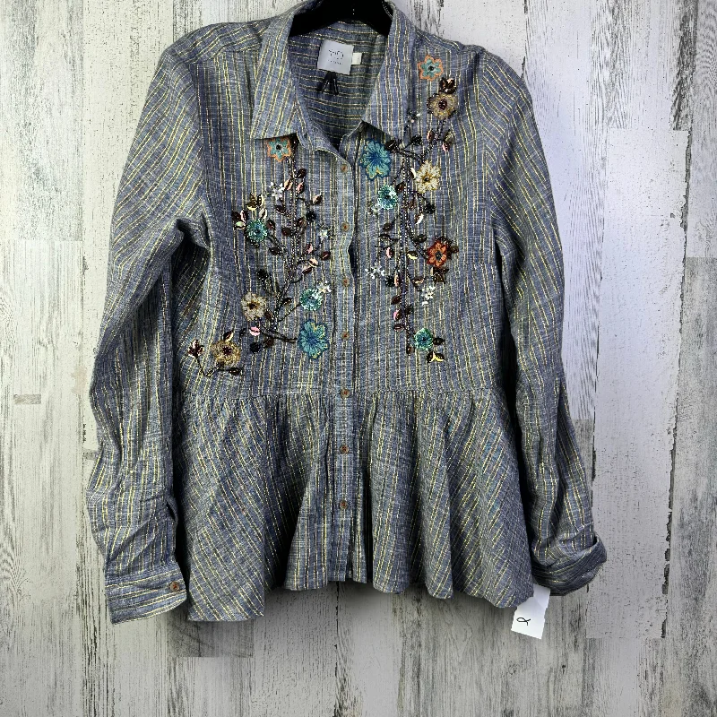 Reduced Prices Blouse Long Sleeve By Hd In Paris In Grey, Size: M