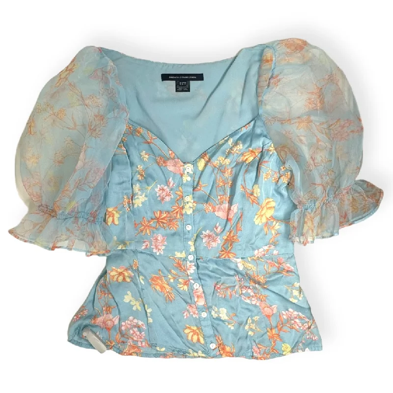 Deal Frenzy Diana Drape Puff Sleeve Top By French Connection  Size: M