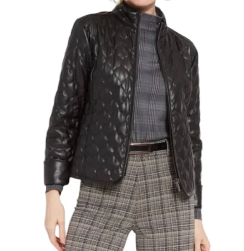Year-End Clearance Brooklyn Quilted Vegan Leather Jacket In Black