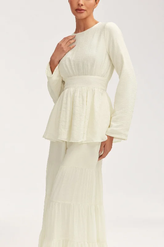 Big Discounts Bushra Flare Sleeve Top - Off White
