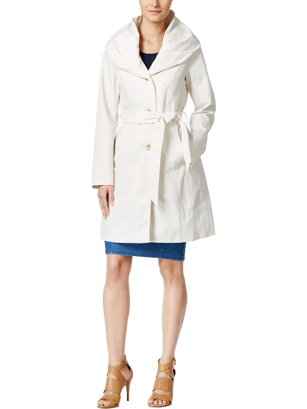Deal Dash Callie Womens Belted Hooded Trench Coat