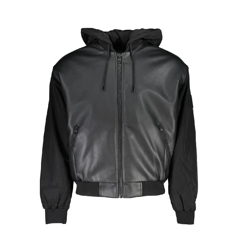 Online Only Calvin Klein Sleek  Contrast-Trim Jacket with Women's Hood