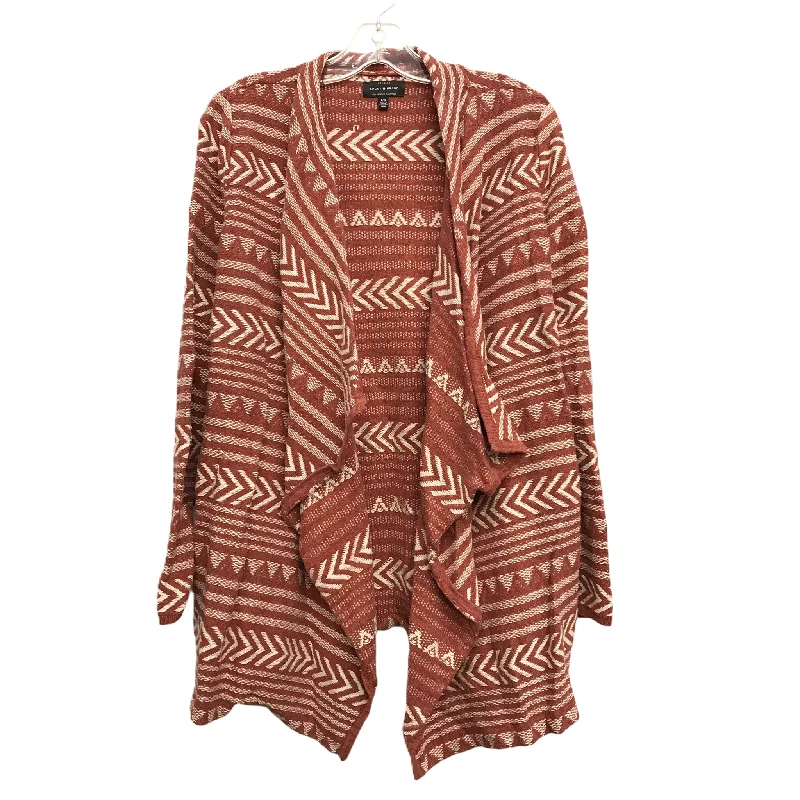 Hot Deal Cardigan By Lucky Brand In Red & Tan, Size: L