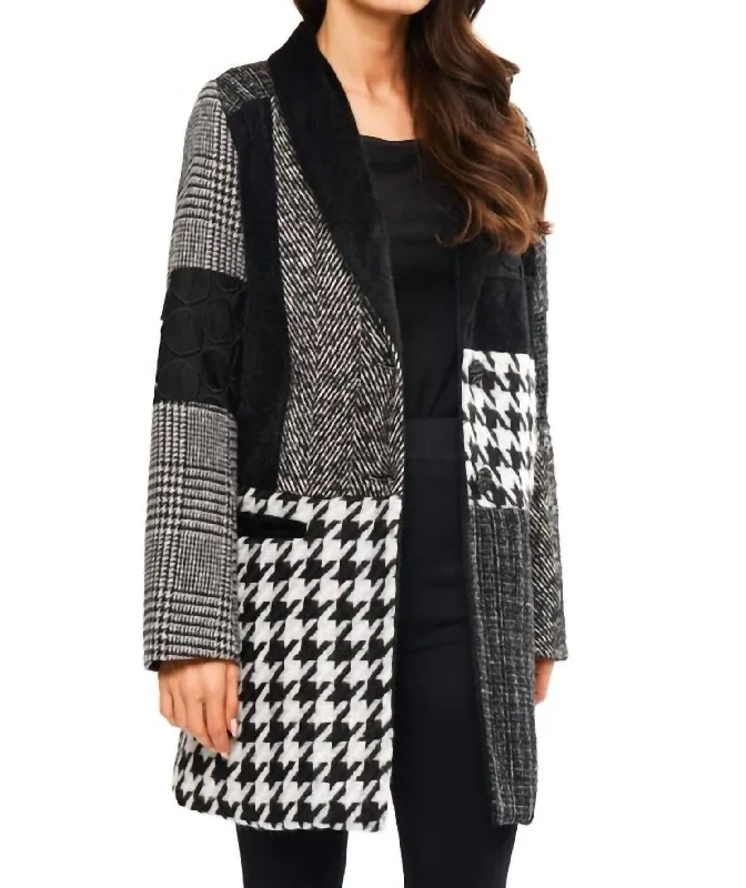 Act Fast Double Breasted Coat In Black