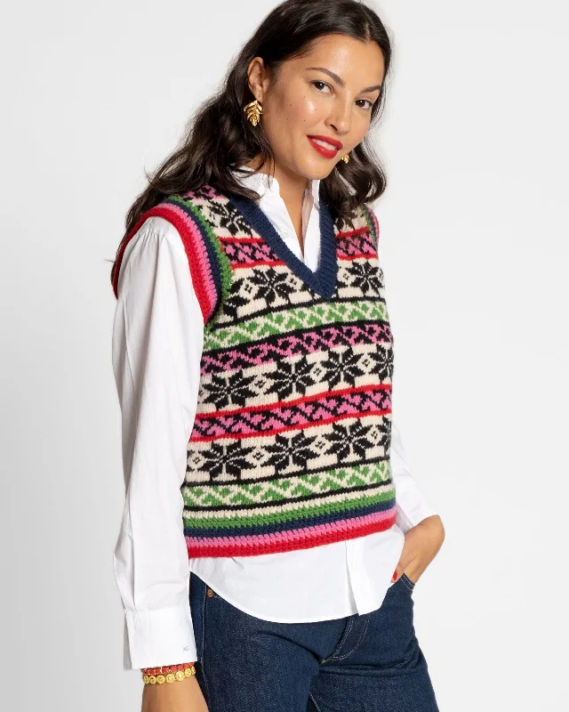TIME-Limited Offer Festival Vest Fair Isle Oyster Multi