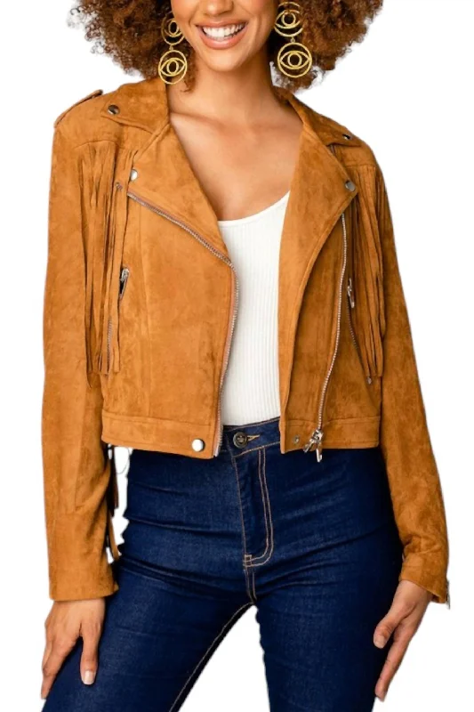 New Markdowns Francesca Suede Jacket In Camel