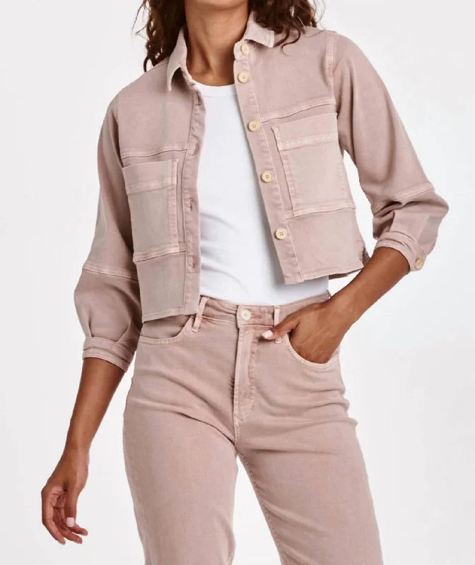 One-DAY Sale Hanh Button Front Jacket In Rose Quartz