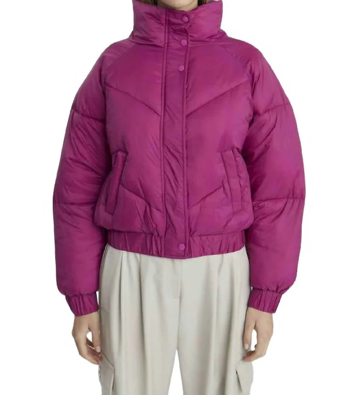 Midnight Madness Harrison Puffer Jacket In Orchid