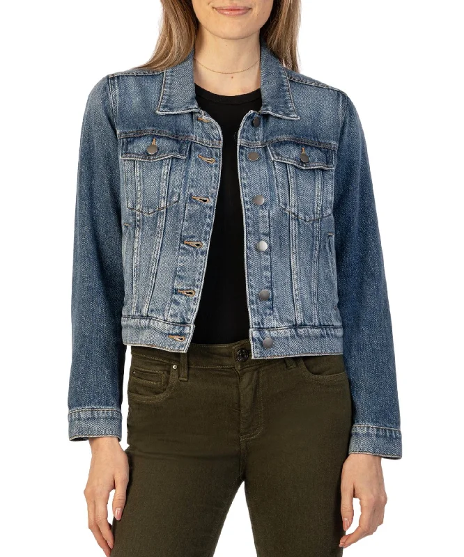 New Deals Julia Denim Crop Jacket In Capitalized Wash