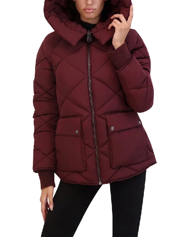 Extra Savings Kenneth Cole Diamond Quilted Crinkle Puffer Coat