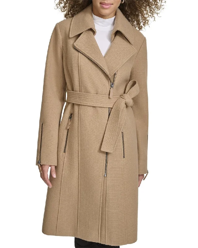 Act Now Kenneth Cole Tweed Belted Coat