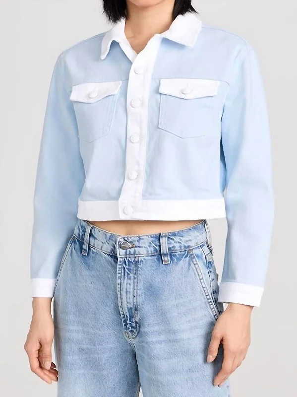 Bargain Prices Koda Colorblock Crop Jacket In Ice Water/white