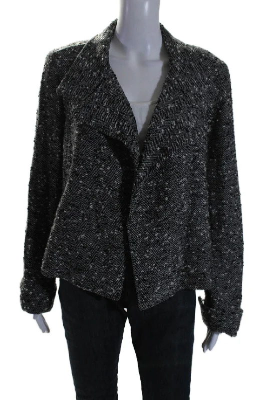 Best Bargains Lafayette 148 New York Womens Wool Black Textured Long Sleeve Jacket