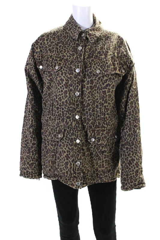 Midnight Madness Marissa Webb Womens Ellery Print Anorak Jacket Brown