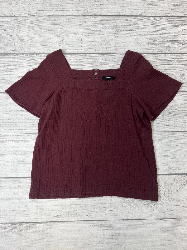 YEAR-End Sale Maroon Top Short Sleeve Madewell, Size S