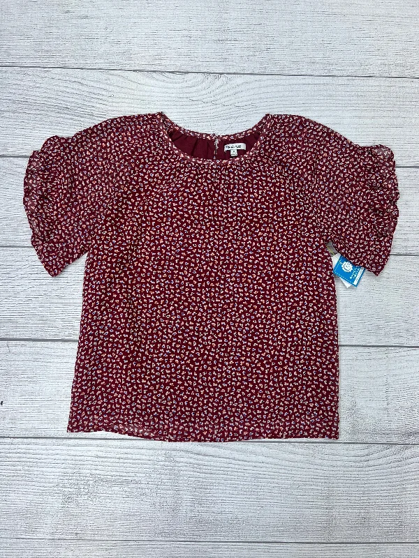 Exclusive Deal Maroon Top Short Sleeve Madewell, Size Xs