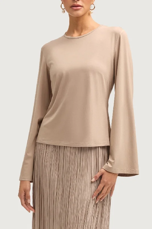 Weekend Special Niya Jersey Top - Taupe