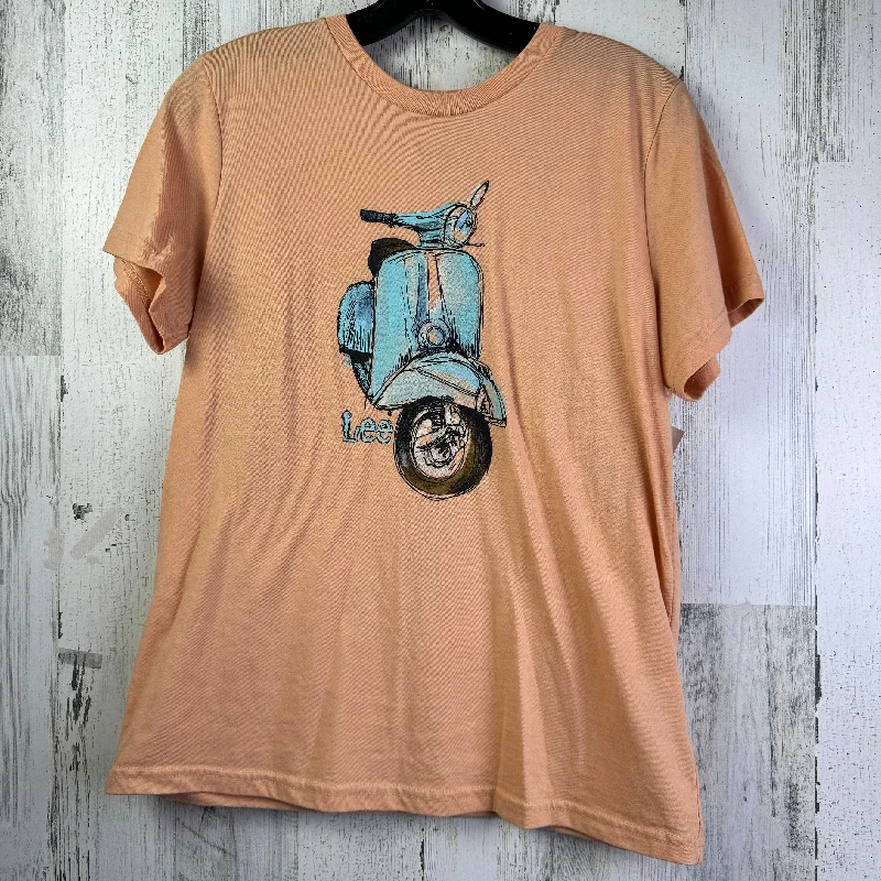 Super Deal Orange Top Short Sleeve Basic Lee, Size M