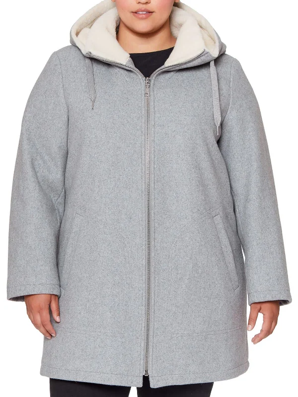 Crazy Deals Plus Womens Wool Hooded Walker Coat