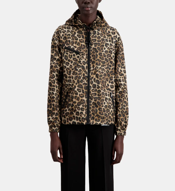 Savings Event Printed Hooded Windbreaker Jacket