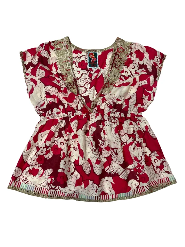 Can't Miss Red Top Sleeveless Designer Johnny Was, Size M