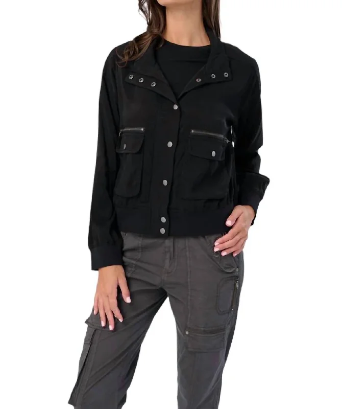 Limited Time Samaria Stretch Cupro Jacket In Black