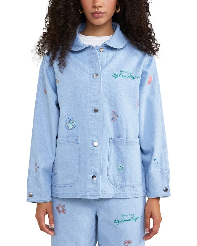 Quick Sale Samii Ryan Smiley Denim Chore Coat