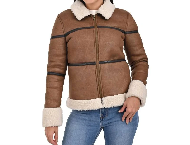 Deal Zone Sherpa Jacket In Capuccino