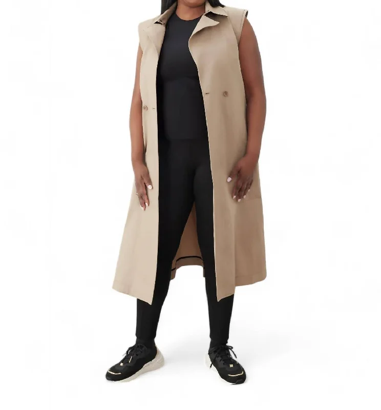 Must-Have Deals Sleeveless Trench Coat In Soho Stone