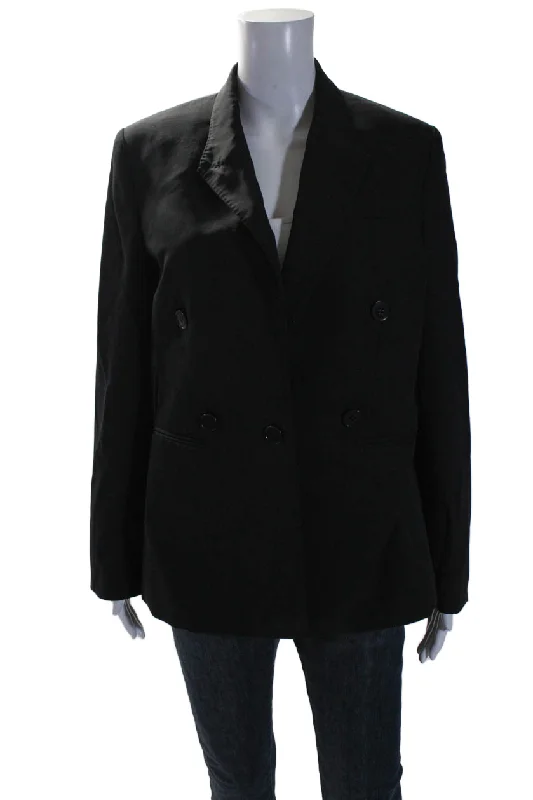 Best Deals Stella McCartney Women's Long Sleeves Double Breasted Line Jacket Black
