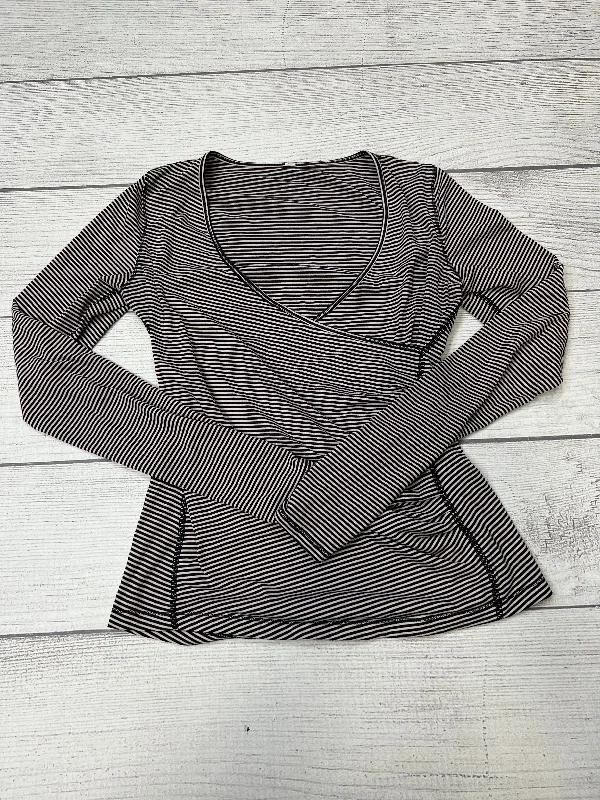Act Fast Striped Athletic Top Long Sleeve Crewneck Lululemon, Size S