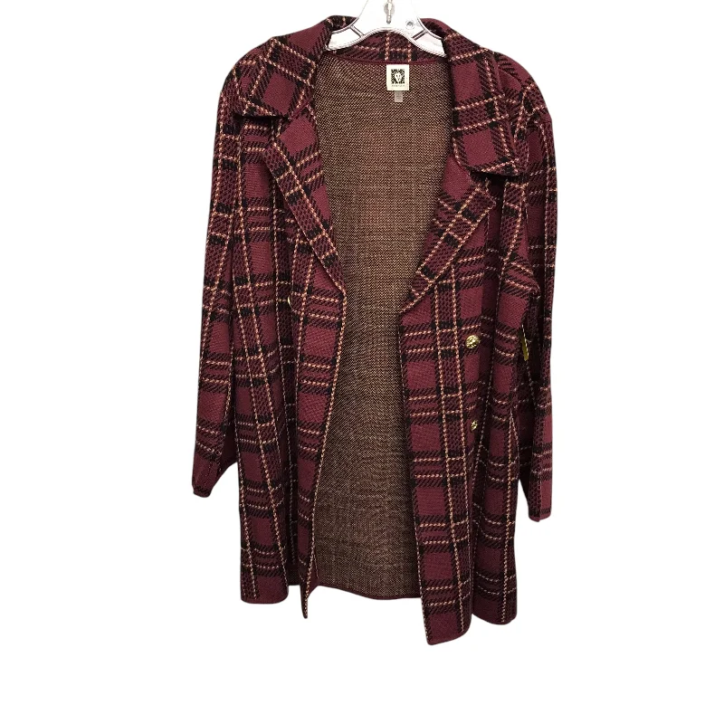 Price Drop Alert Sweater Cardigan By Anne Klein In Purple, Size:L