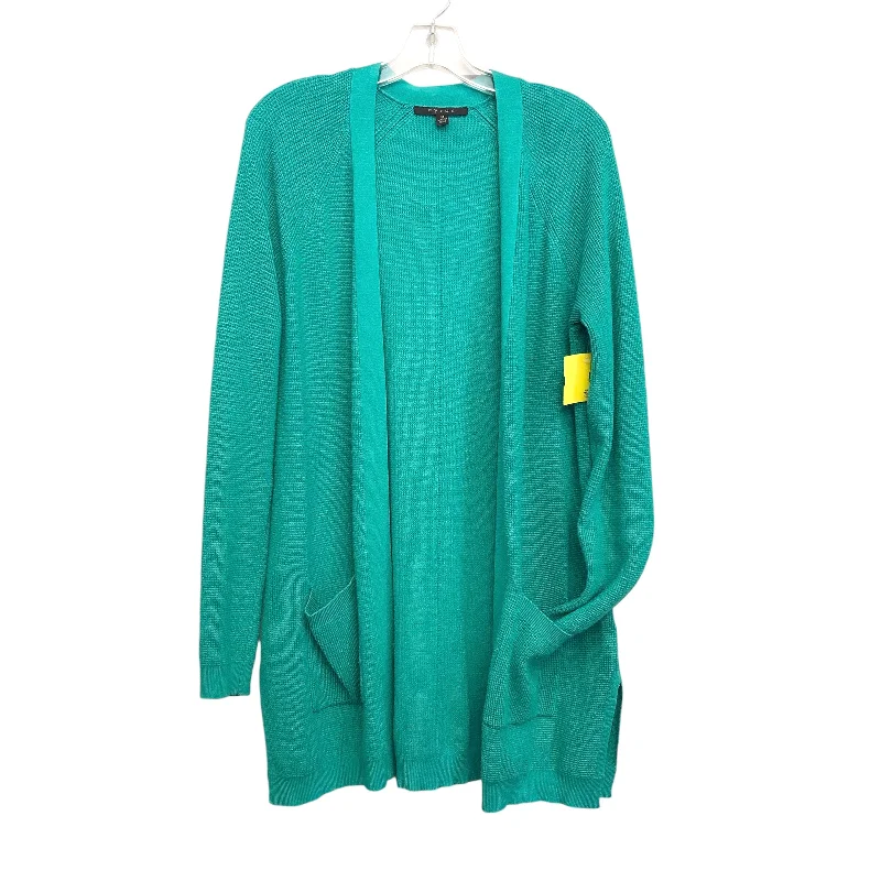 Savings Spectacular Sweater Cardigan By Cyrus Knits In Teal, Size:M