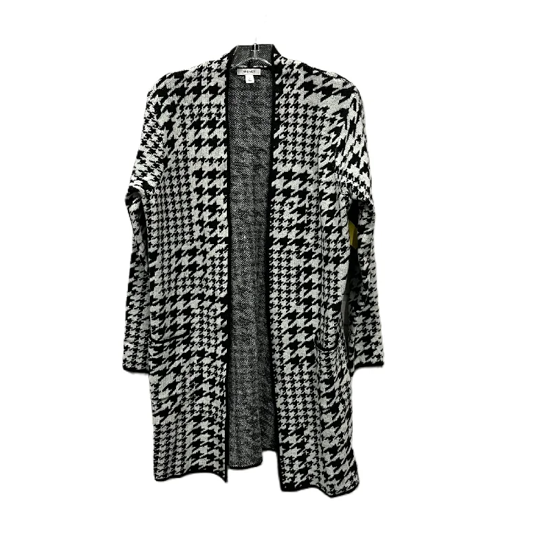 Year-End Sale Sweater Cardigan By Nine West In Black & White, Size: L
