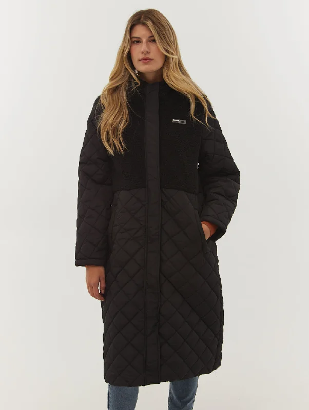 Doorbuster Deal Tazia Diamond Quilted Maxi Parka