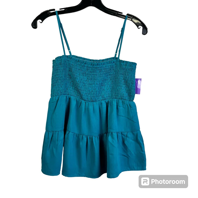 New Deals Teal Top Sleeveless Paper Crane, Size M