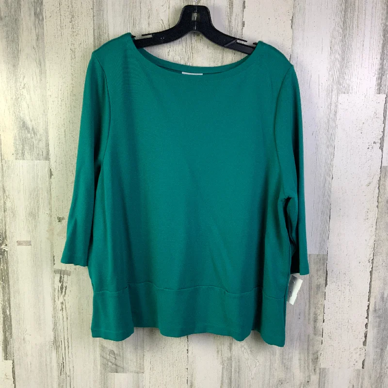 Deal of the Day Top 3/4 Sleeve Basic By J. Jill In Green, Size: Xl