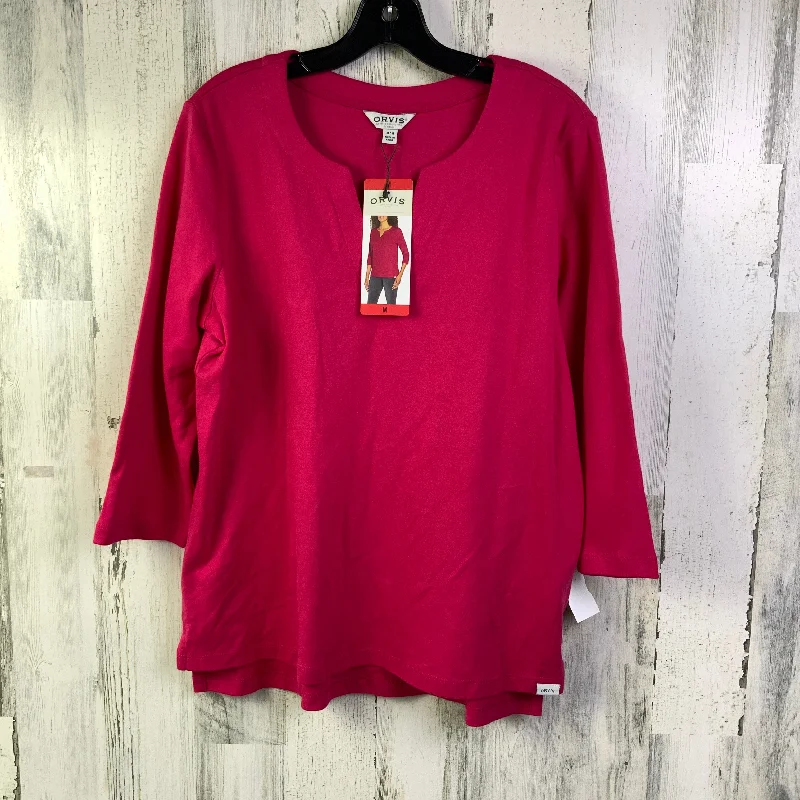 Don't Miss Top 3/4 Sleeve Basic By Orvis In Pink, Size: M
