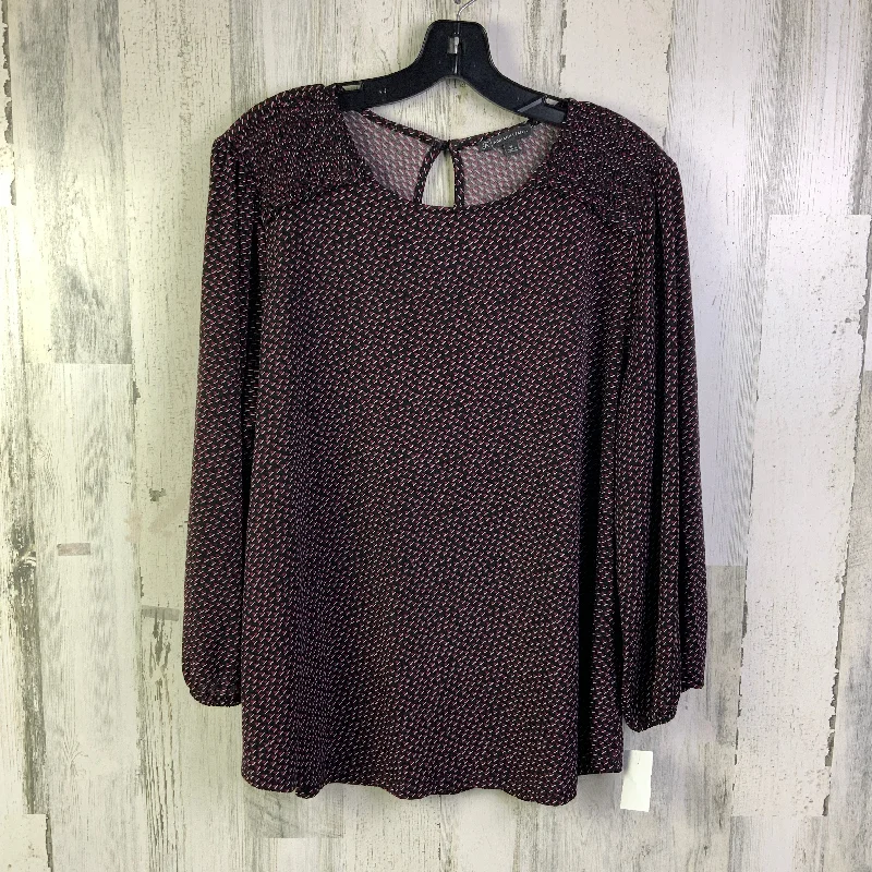 Online Only Top 3/4 Sleeve By Adrianna Papell In Black, Size: Xl