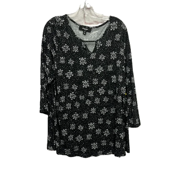 Take Advantage Top 3/4 Sleeve By Chelsea Studio In Black, Size: L