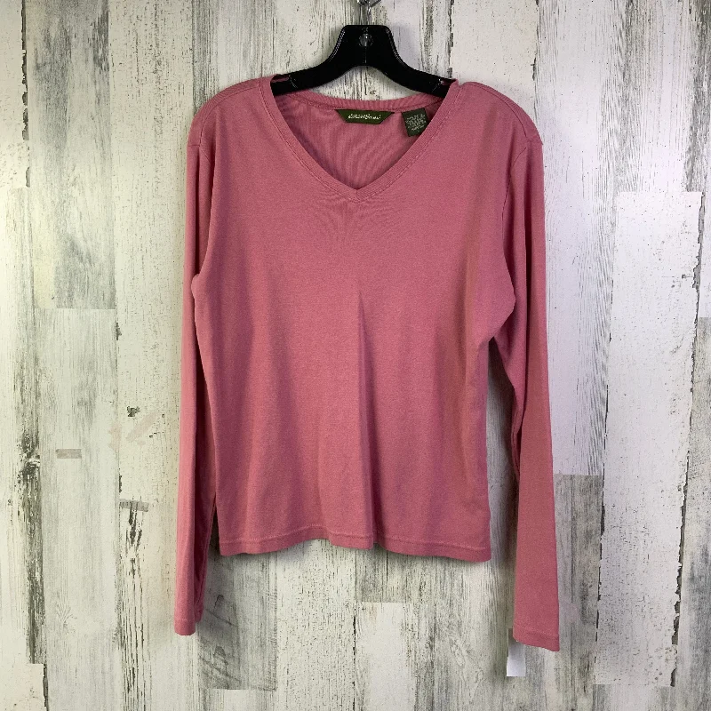 Sneak Peek Sale Top Long Sleeve Basic By Eddie Bauer In Pink, Size: L