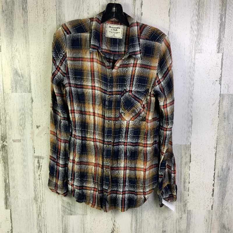 Daily Deals Top Long Sleeve By Abercrombie And Fitch In Blue & Orange, Size: M