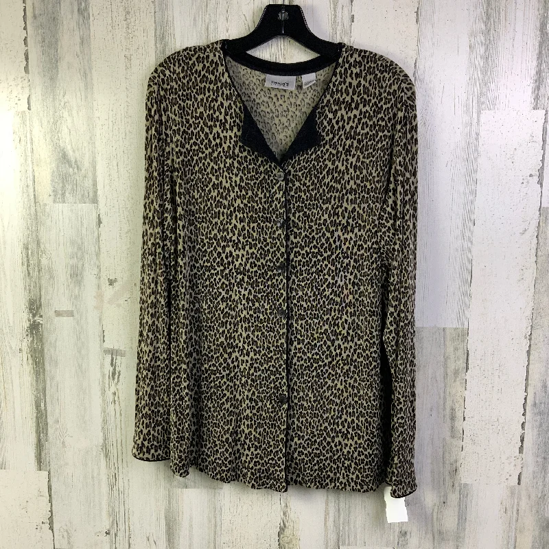 Special Price Top Long Sleeve By Chicos In Animal Print, Size: Xl