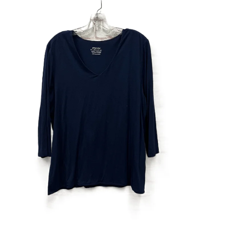One-DAY Sale Top Long Sleeve By Chicos In Blue, Size: Xl