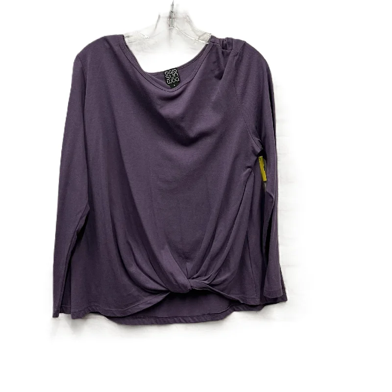 Price Smash Top Long Sleeve By Clara Sun Woo In Purple, Size: L