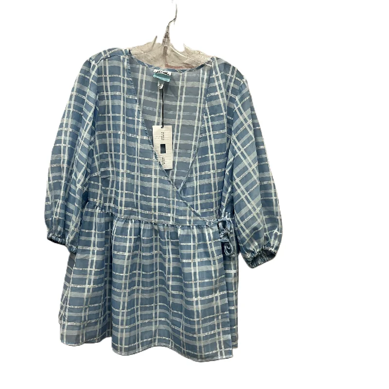 New Markdowns Top Long Sleeve By Cme In Blue, Size: 1x