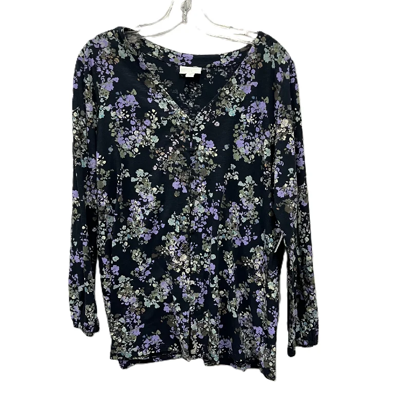 Price Reduction Top Long Sleeve By J. Jill In Blue & Purple, Size: M