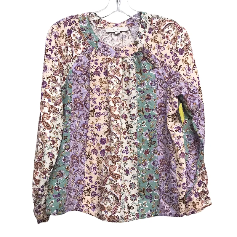 Deal Mania Top Long Sleeve By Loft In Multi-colored, Size: Xs